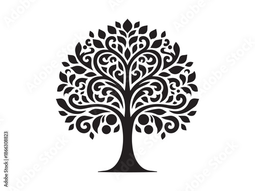 Minimal Tree Illustration Vector – Nature, Eco, Forest Concept