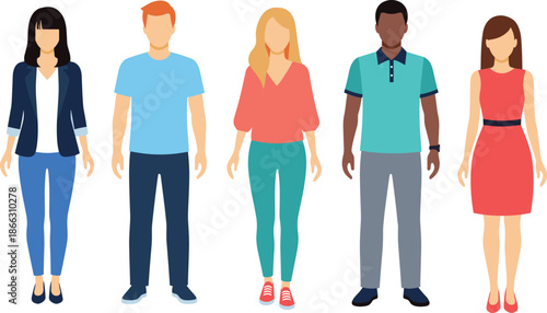 Diverse People Characters Vector Illustration Multicultural Men And Women Flat Design Modern Lifestyle Team Community Concept Artwork
