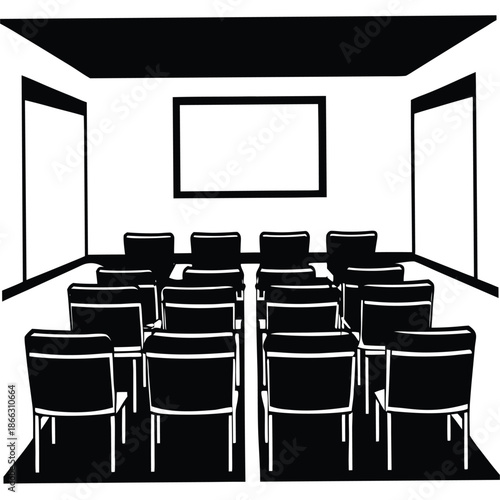 seminar room on white background