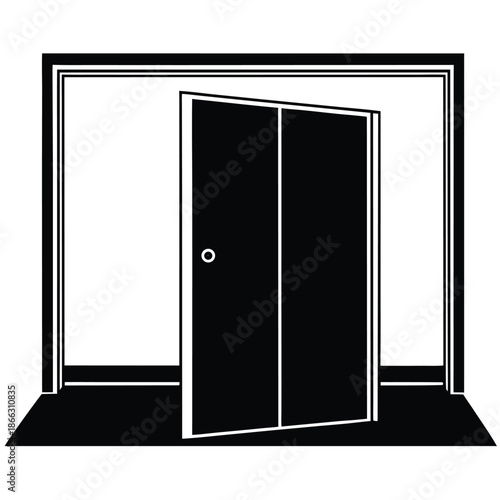 sliding door office vector on white background