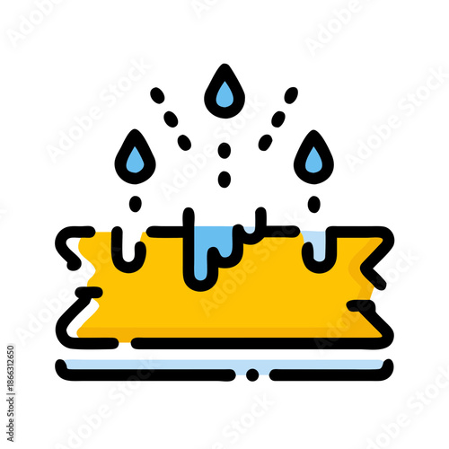 Water saturation in porous material icon