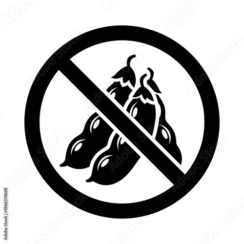 Pea Free Food Allergy Warning Vector Symbol