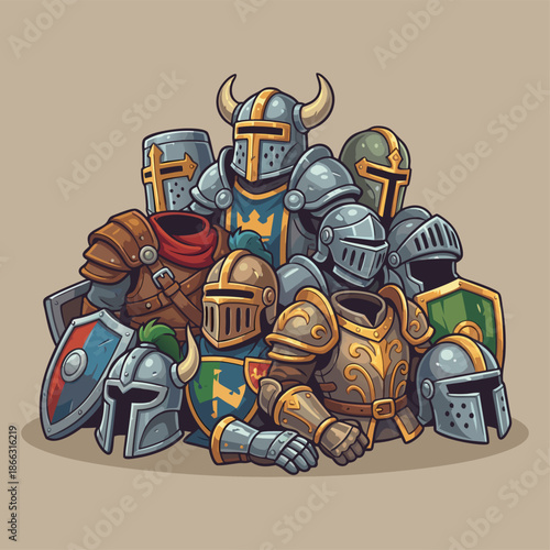 A Diverse Group of Knights in Full Armor.