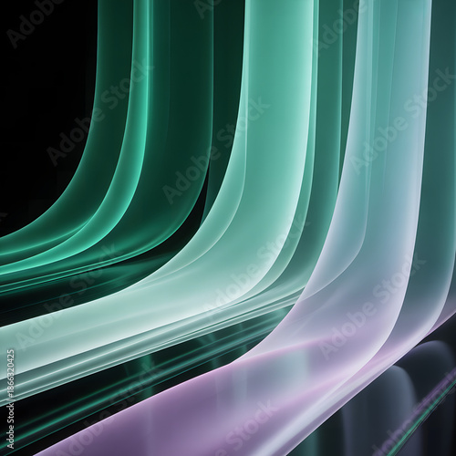 Wallpaper Mural a high quality professional photo of a black background with green and purple lines.png,Black Background with Green and Purple Light Lines - High-Quality Image Torontodigital.ca