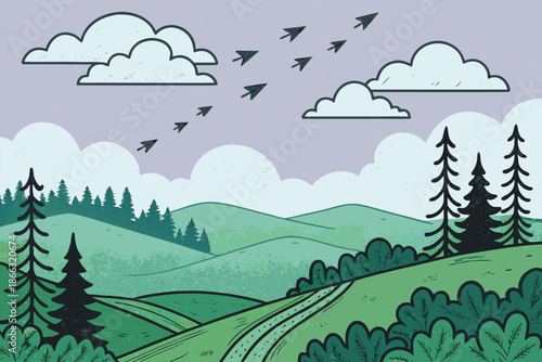 Mindful Breathing Cloud Arrows Sky