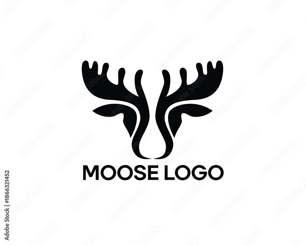 Obraz premium abstract black moose head logo design inspiration