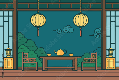 Mindful Tea House Tranquil Interior
