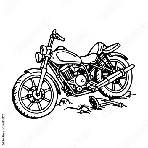 Damaged bike vehicle crash scene