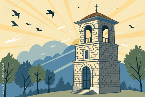 Peace Bell Tower Morning