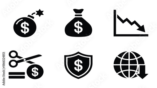 Financial icons for business and investment concepts