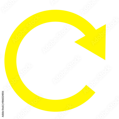 Free Download Yellow Clockwise Circular Arrow Icon – Refresh or Reload Symbol for User Interface and Design - GFXLoad