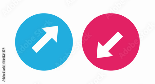 Up and Down Arrows in Colored Circles.