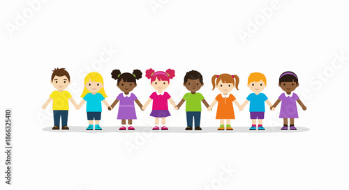 Diverse Children Holding Hands Together.