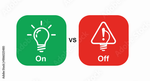Light Bulb On Off Switch Icons.