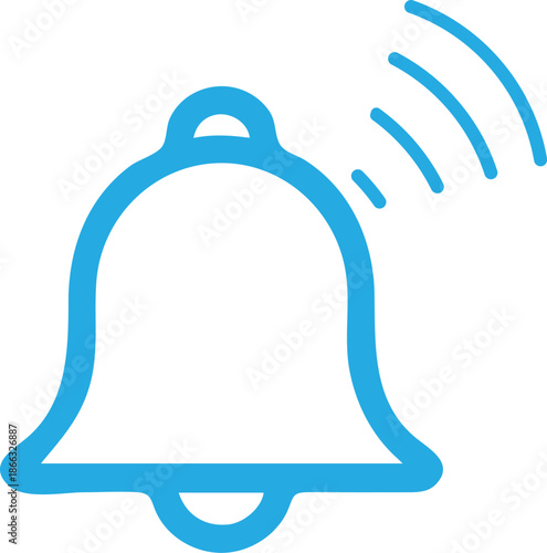 Notification bell icon with sound waves