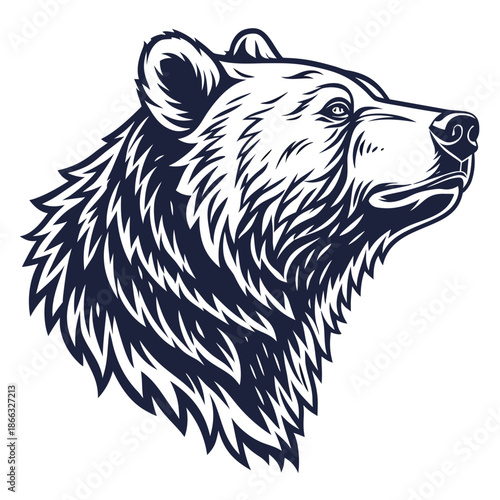 Head Logo Sketch Style  Animal Face.