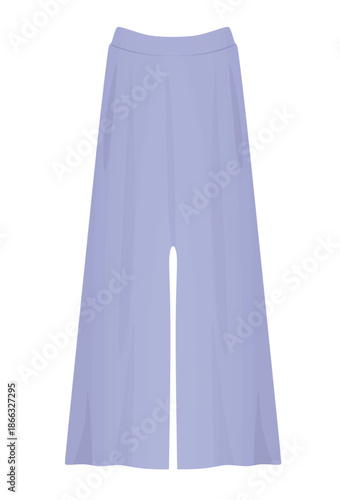 Blue wide pants. vector illustration