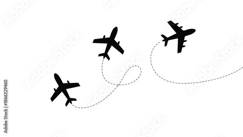 Plane vector icon collection including flight symbols
