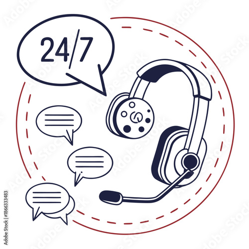 Adobe 247 customer support headset iconIllustrator Artwork
