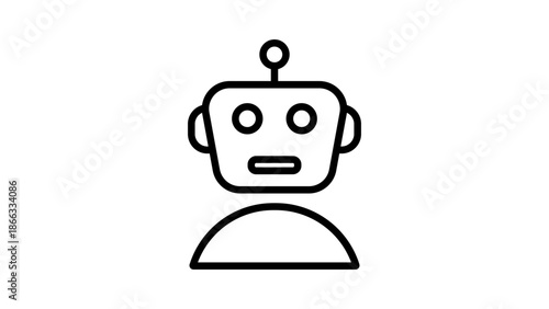 Robot head icon illustration element