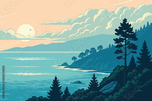 Peaceful Ocean Horizon Minimal Calm