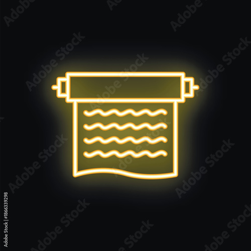Neon sign representing an ancient scroll, ideal for projects related to history, writing or fantasy