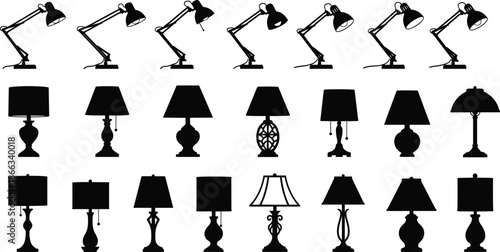 Lamp, Lighting, Lampshade, Desk, Table, Vintage, Modern, Interior, Decor, Furniture, Illumination, Electric, Light, Home, Office, Classic, Design, Silhouette, Fixture, Decoration