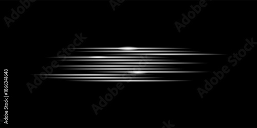 PrintColorful light trails, long time exposure motion blur effect. Red and blue glowing neon lights lines. Red blue special effect, speed police line. Magic of moving fast lines. Vector Illustration