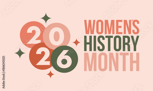 Women's History Month. The annual month that highlights the contributions of women to events in history. Celebrated during March in the United States, the United Kingdom, and Australia. Vector poster