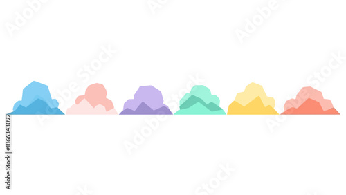 Pastel Colored Clouds Collection, Flat Design, Sky Elements