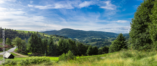 Aussicht vom Col de Bagenelles in den Französischen Vogesen