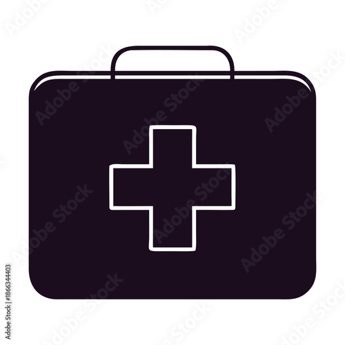 First aid kit icon isolated on medical bag symbol emergency case sign healthcare, hospital and medicine concept vector illustration for graphic design, logo, web site, social media