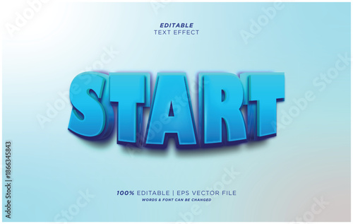 Editable text effect, start text with modern color style