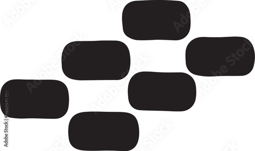 Black shapes on white background abstract design