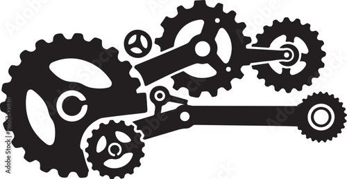 Mechanical Gears and Cogs in Motion Vector Illustration