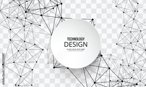 Low poly background with connecting lines and black dots