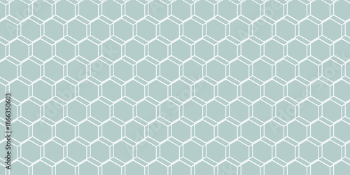 Geometric abstract hexagonal background. Geometric modern light blue and white ornament. Seamless modern pattern