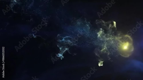 Wallpaper Mural Abstract representation of interconnected energy flows, showcasing constant transformation and energetic movement in deep space. Wide shot abstract, organic, fluid, bioluminescent, glowing,? Torontodigital.ca