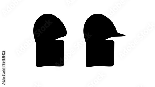 Balaclava symbol, black isolated silhouette