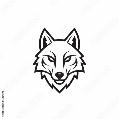 Stylized Wolf Head Logo Design Vector Art.