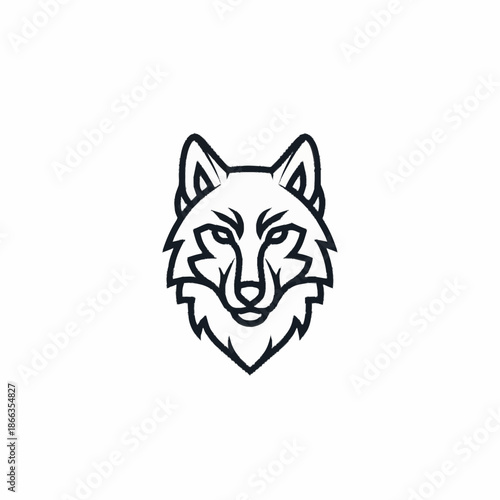 Stylized Wolf Head Logo Design Vector Art.
