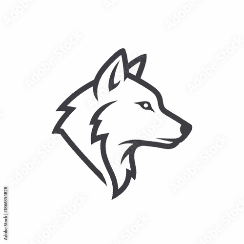Stylized Wolf Head Logo Design Vector Art.