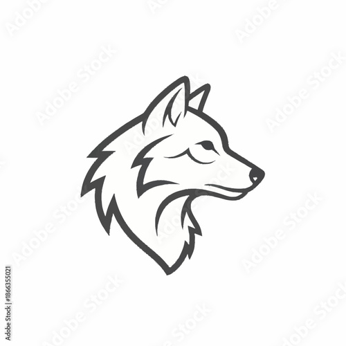 Stylized Wolf Head Logo Design Vector Art.
