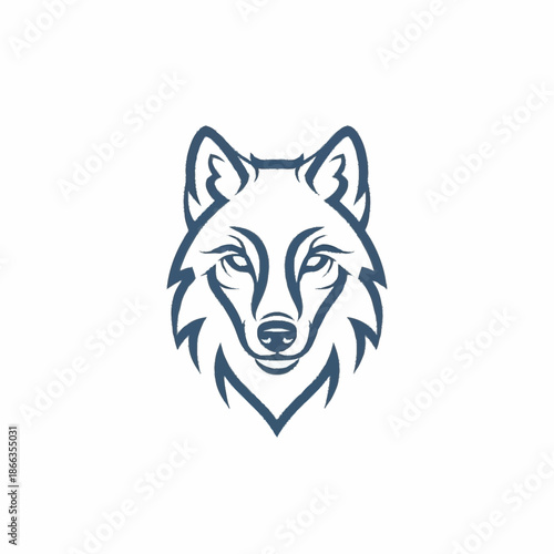 Stylized Wolf Head Logo Design Vector Art.
