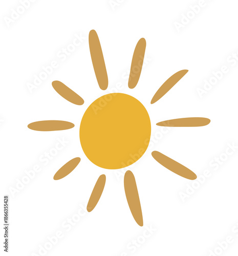 Shining sun abstract boho element