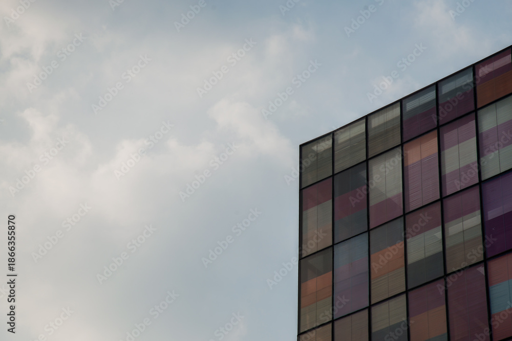 Fototapeta premium Modern Office Building Facade in Business District