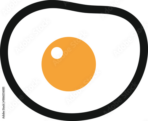 A simple illustration of a fried egg on a white background