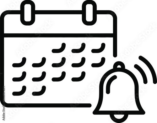 Calendar reminder notification icon for scheduling important events and appointments