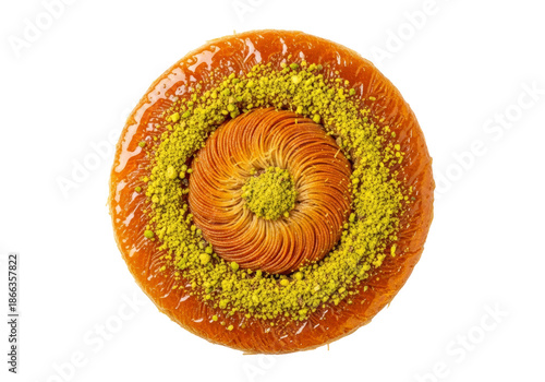 ramadan pistachio glazed pastry with orange swirl