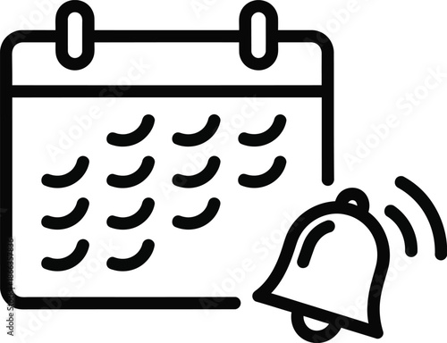 Calendar reminder with ringing bell icon for event scheduling and important notifications